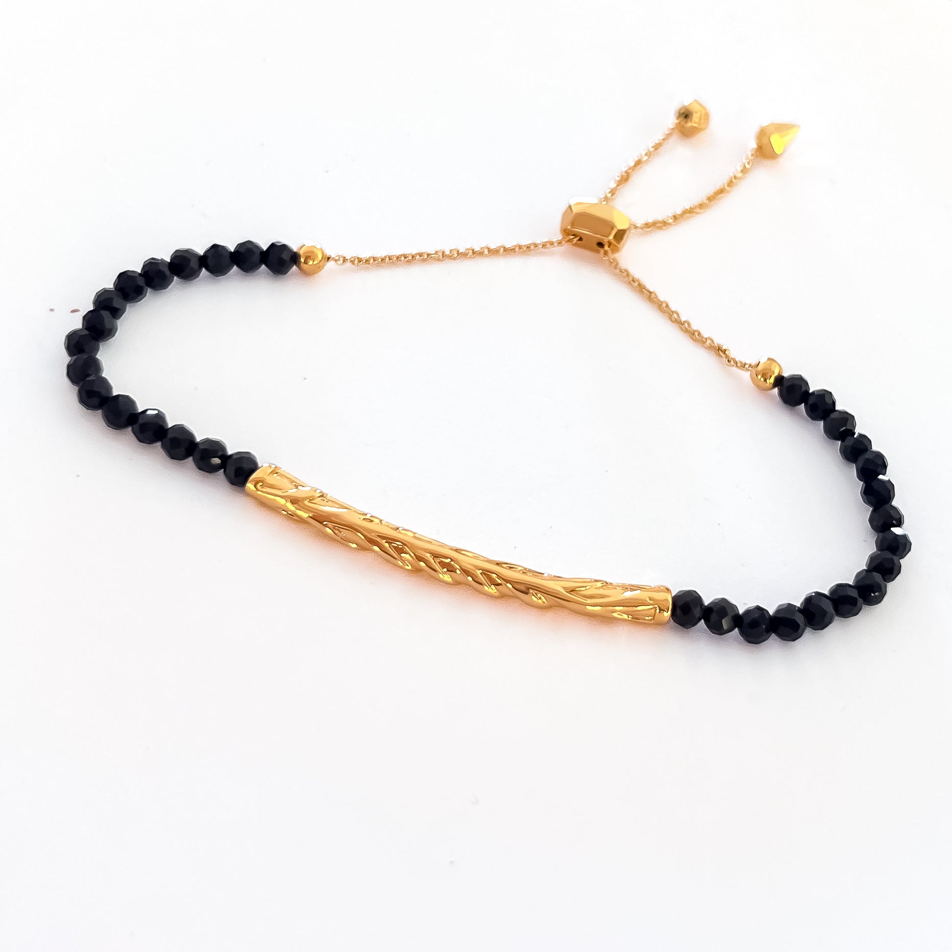 Niu Palm + Obsidian Bracelet