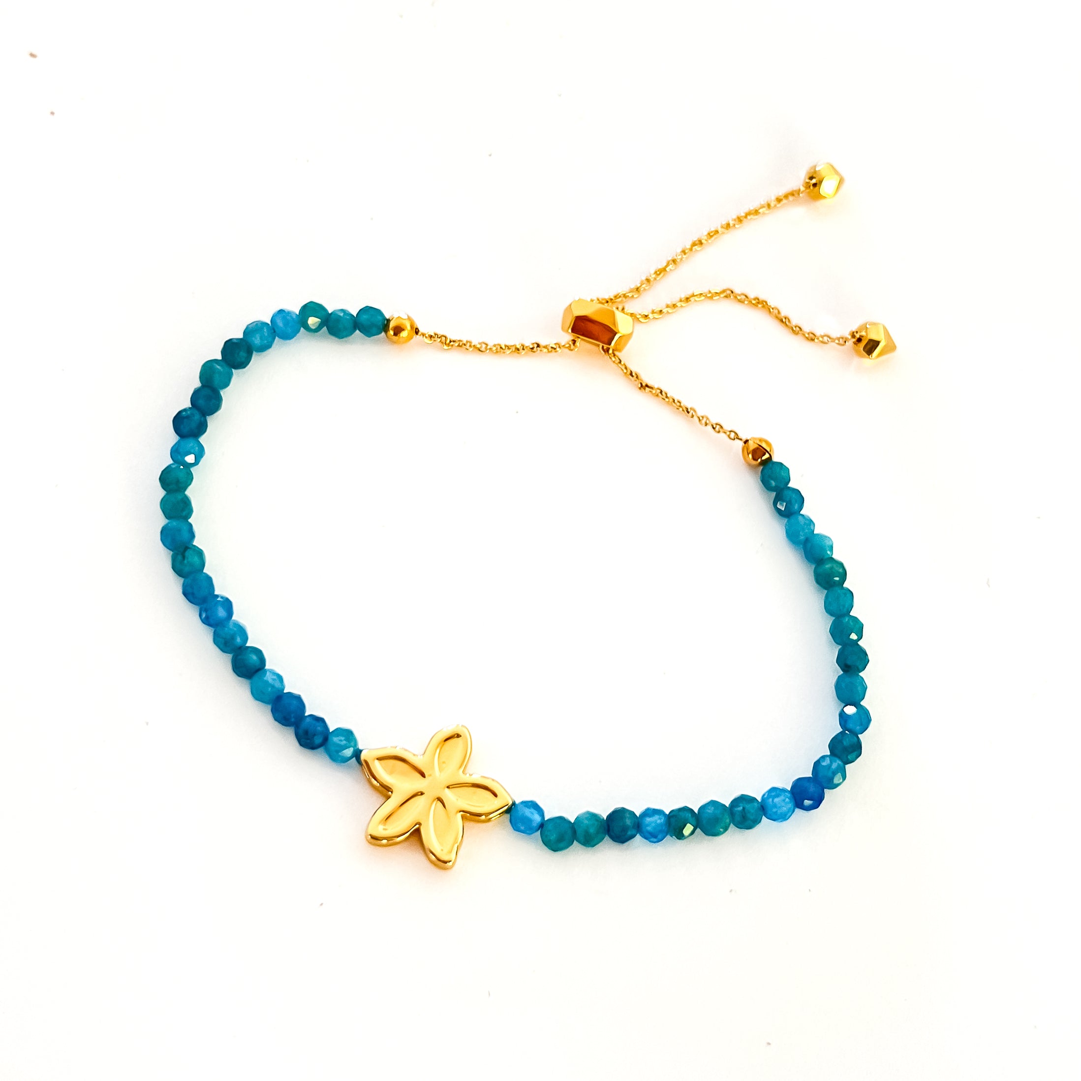 Plumeria + Apatite Bracelet