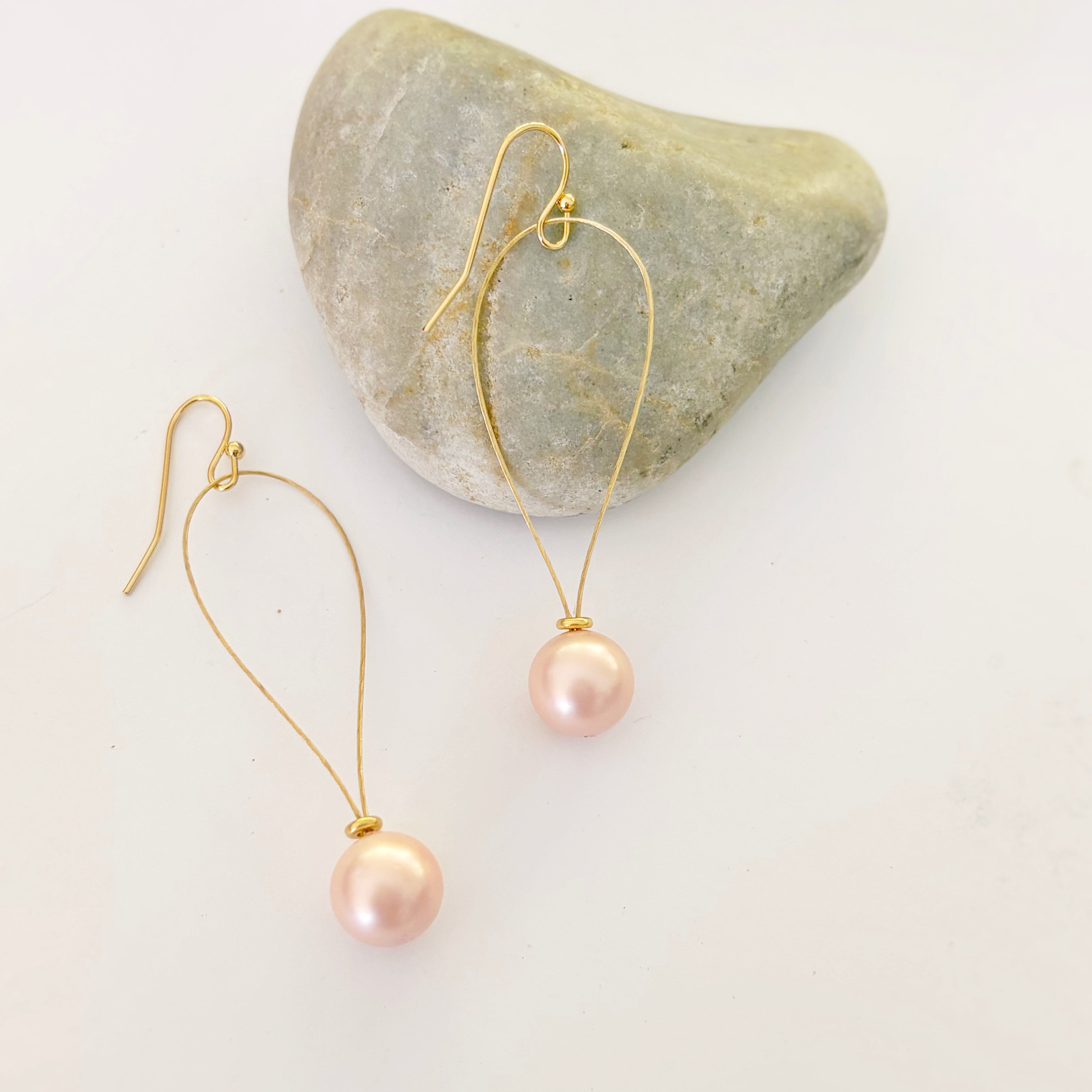 Drop Pearl Earrings - Gold