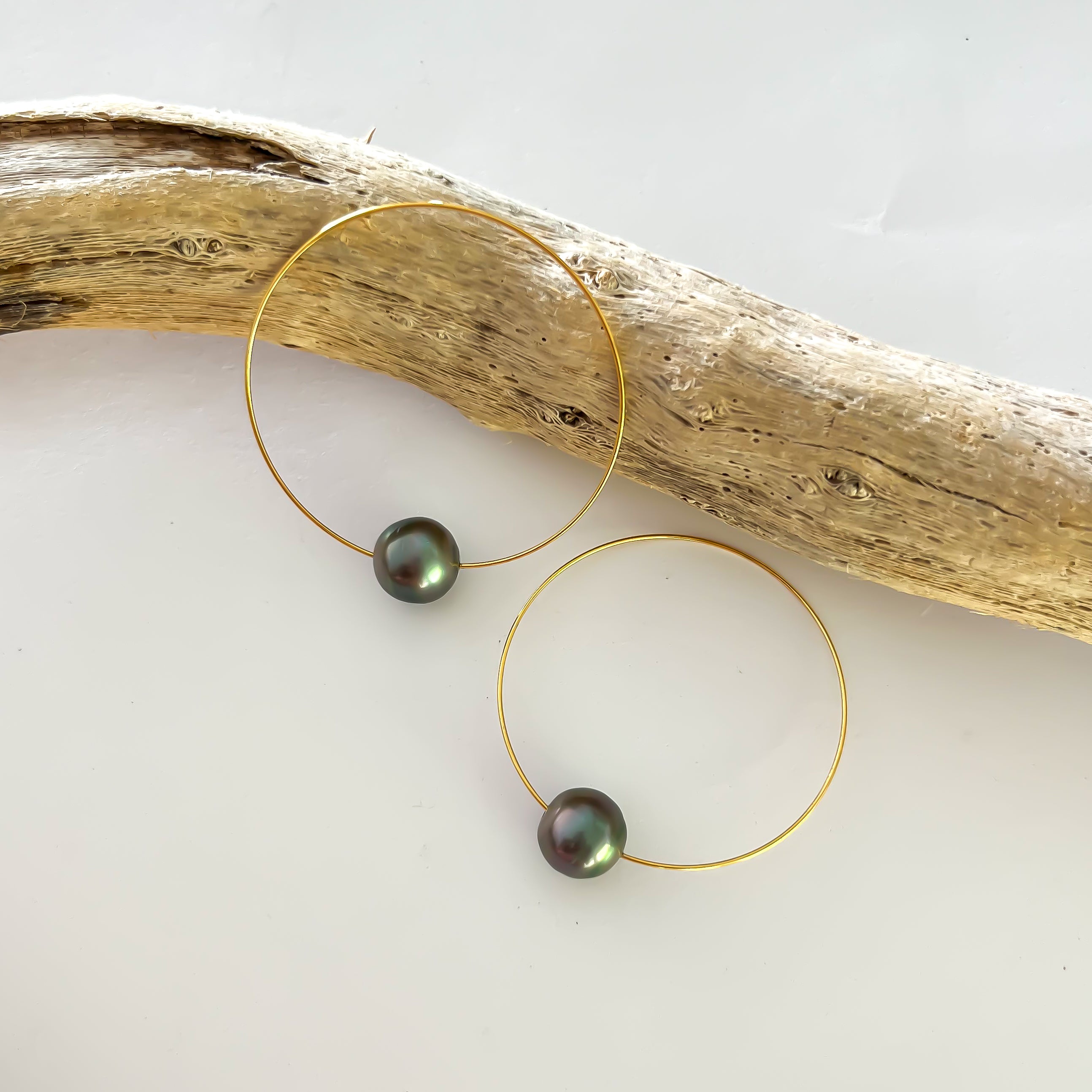 Pearl Drop Earrings Gold, Tahitian Pearl Earrings, Small Gold Hoops, MInimalist Jewelry, Pearl Drop Hoops, store Hawaiian Jewelry, Pearl Dangles