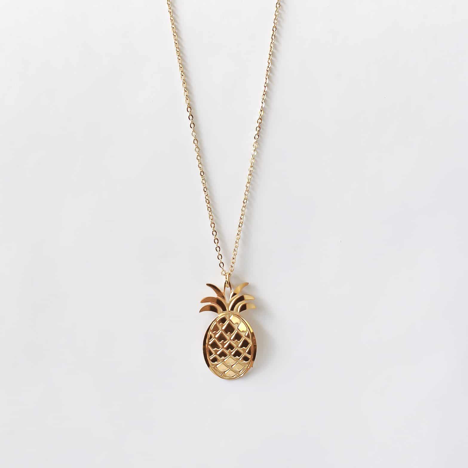 Long hot sale pineapple necklace